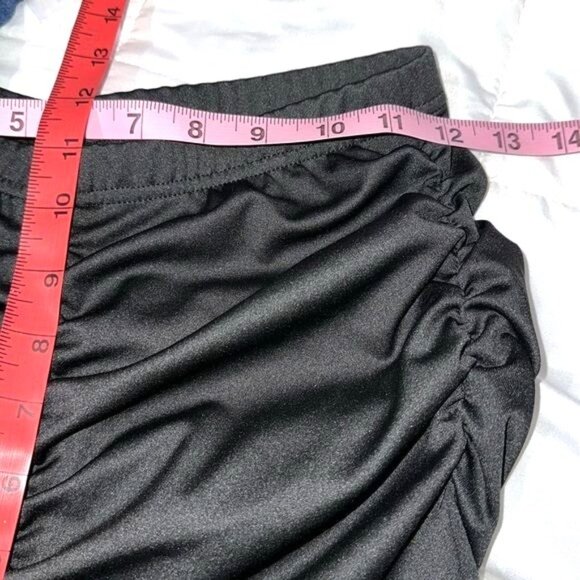 Shein Black Ruched High-Waisted Stretch Leggings Women Size M EU 38 US 6 Polyest - Picture 11 of 12